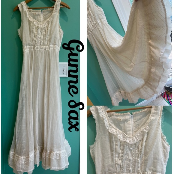 VTG Gunne Sax Romantic layered Skirt Maxi Midi Dress - Picture 1 of 12